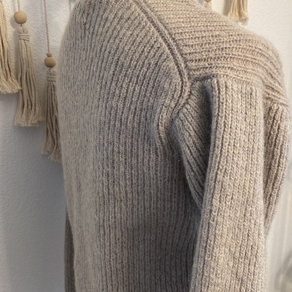 Vintage panda brand wool cardigan sweater womens small size 38 oatmeal grey - Picture 8 of 16